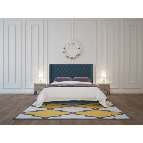 Кровать Wing-2 140x200 см Велюр Морская волна — изображение 7