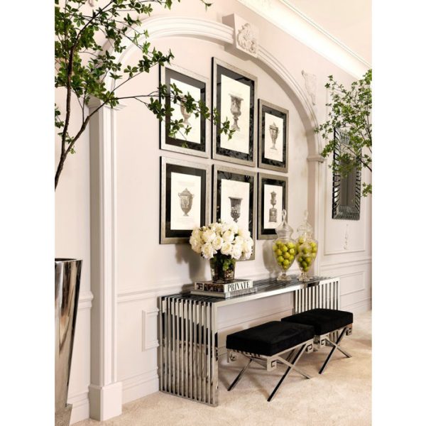 Пуф  на ножках из полированной стали 45x73x41 см — изображение 2