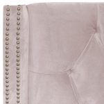 Кровать с декоративными гвоздиками Wing 160x200 см Велюр Пыльная роза — изображение 9