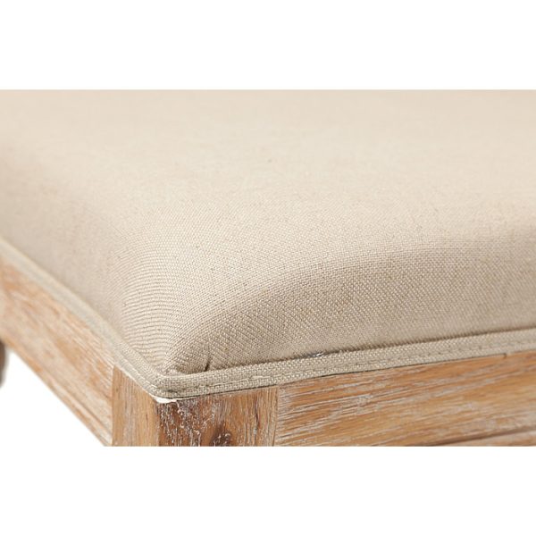 Табурет 17th C. Baroque Ottoman Кремовый Лен — изображение 3