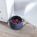 Вязаная корзина Графит большая с ручками — изображение 2