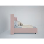 Кровать с декоративными гвоздиками Wing 160x200 см Велюр Пыльная роза — изображение 7