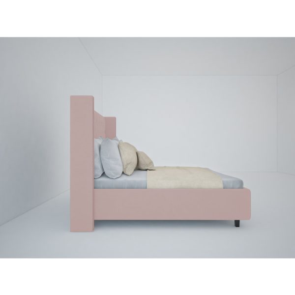 Кровать с декоративными гвоздиками Wing 160x200 см Велюр Пыльная роза — изображение 7