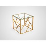 Ламповый кофейный столик из металла и стекла