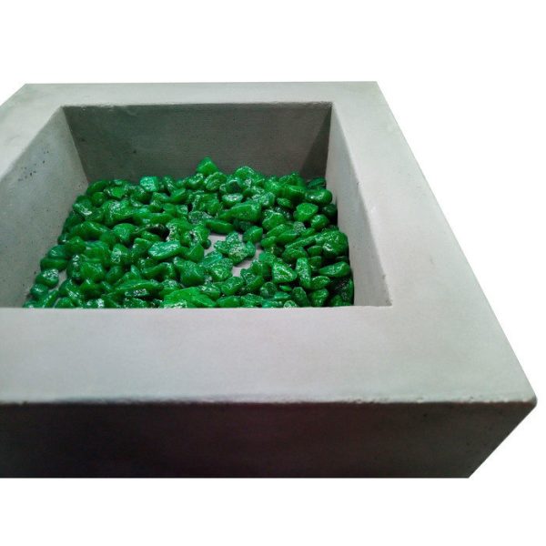 Квадратное бетонное кашпо серое — изображение 3