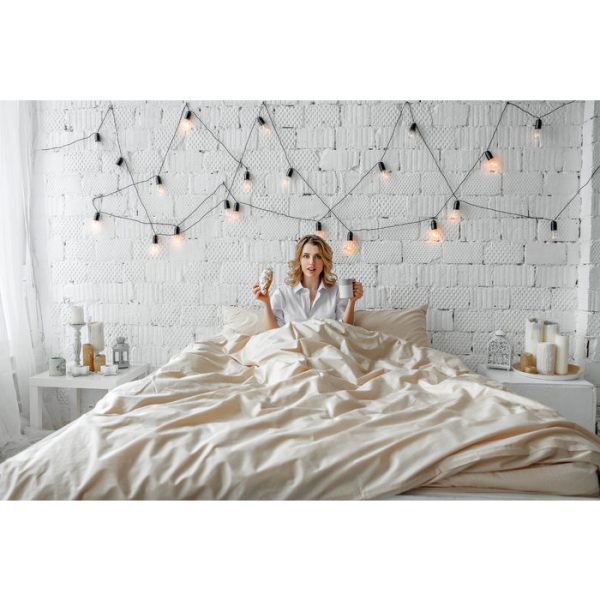 Комплект постельного белья евро с простыней 180х200 Кремовый — изображение 6