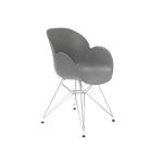 Стул на металлических ножках серый