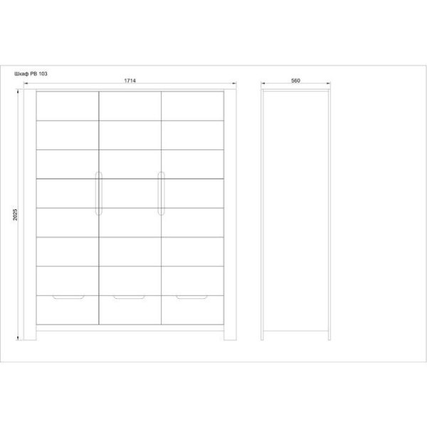 Шкаф трехстворчатый Riva — изображение 5