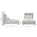 Кровать с декоративными гвоздиками Wing 160х200 см Лён Молочный — изображение 7