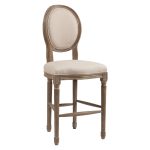 Барный стул Vintage French Round Кремовый Лен — изображение 2