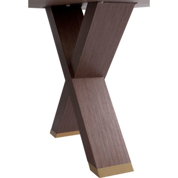 Стол обеденный из натурального темного дерева — изображение 5