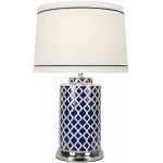 Керамическая настольная лампа с белым абажуром