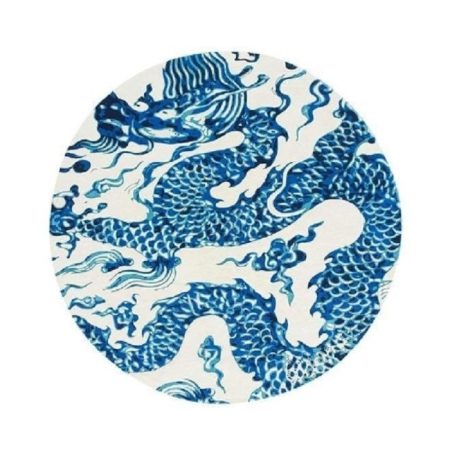 Круглый ковер GAN Blue china из 100% шерсти диаметр 250 см