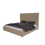 Кровать Elizabeth 200х200 Велюр Коричнево-Серый