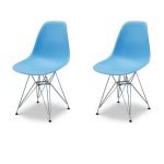 Набор из двух стульев С ПЛАСТИКОВЫМ СИДЕНИЕМ голубой
