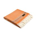  плед из хлопка с добавлением шерсти и альпака ANTIGUA оранжевый