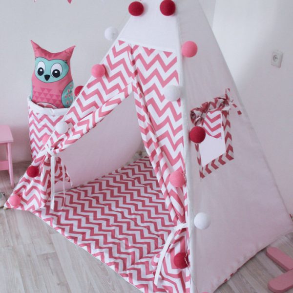 Стеганый игровой коврик Pink Zigzag  110х110 см — изображение 5