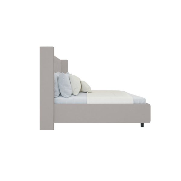 Кровать с декоративными гвоздиками Wing 140x200 см Велюр Бежевый — изображение 2