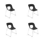 НАБОР ИЗ 4-Х СТУЛЬЕВ НА металлических ножках черный