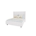 Кровать с декоративными гвоздиками Wing 180x200 см Велюр Молочный — изображение 2