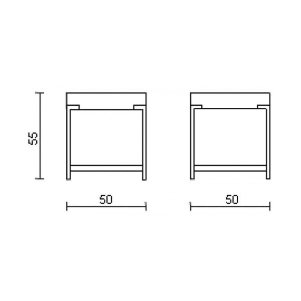 Прикроватный Журнальный столик JNL Allegretto Side Table с каркасом из нержавеющей стали — изображение 8