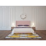 Кровать с декоративными гвоздиками Wing 160x200 см Велюр Пыльная роза — изображение 8