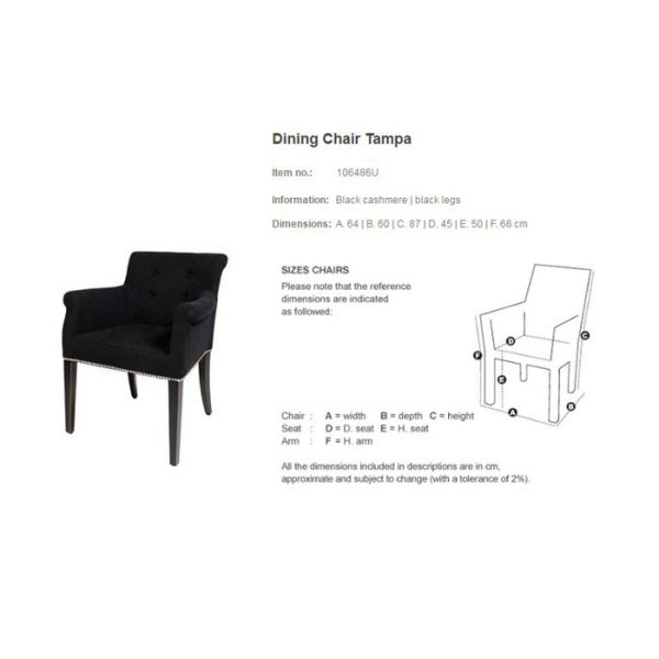 СТУЛ С МЯГКОЙ ОБИВКОЙ   Chair Tampa   — изображение 3