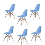 Набор из 6-х стульев Eames голубой
