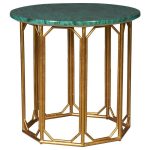 Стол журнальный Gold Green Gloss