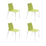 Набор из 4-х стульев на ножках из хромированного металла