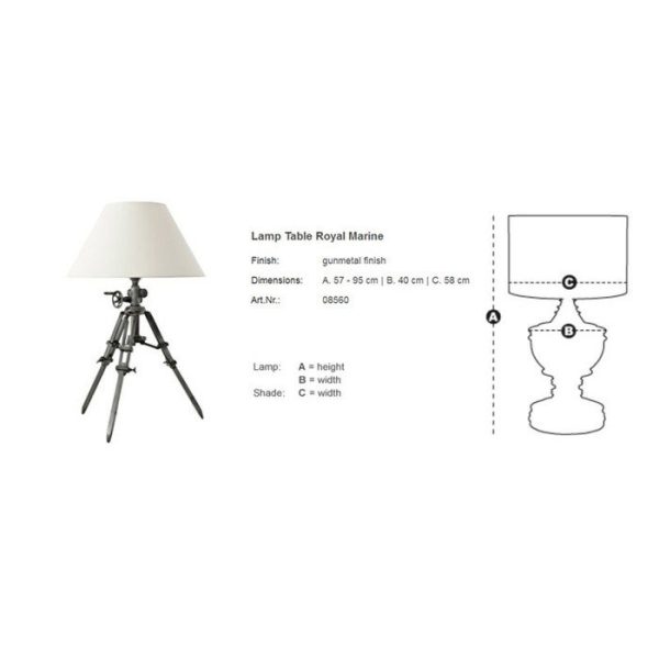 Настольная лампа  Lamp Table Royal Marine на металлическом основании  — изображение 5