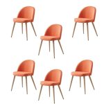 Набор из шести оранжевых стульев Томас с мягким сидением