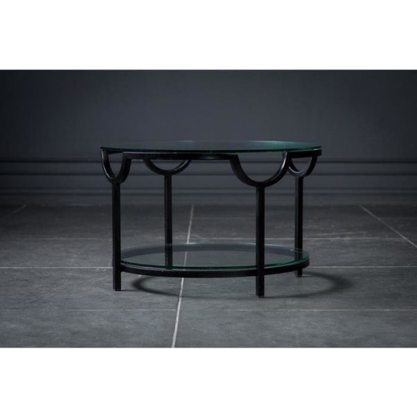 Столик кофейный Олдем с круглой столешницей из стекла  — изображение 5