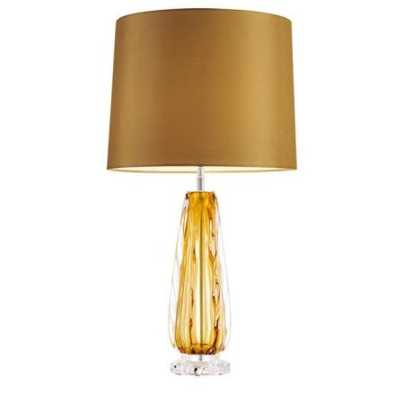 Настольная лампа  Table Lamp Flato с золотым абажуром
