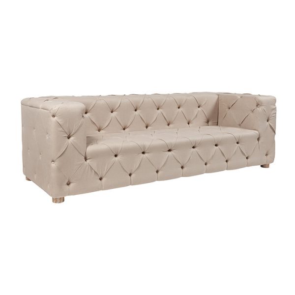 Диван Soho Tufted Upholstered Sofa Кремовый Лен — изображение 3