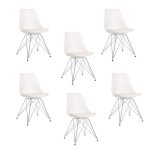 НАБОР ИЗ 6-ти СТУЛЬЕВ НА МЕТАЛЛИЧЕСКОМ ОСНОВАНИИ белый
