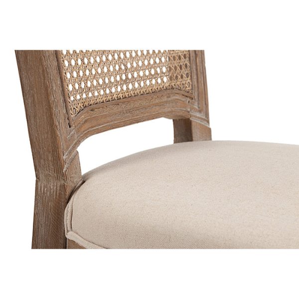 Барный стул Vintage French Nailhead Cane Back Кремовый Лен — изображение 5