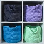 Вязаная корзина Лайм большая с ручками — изображение 4