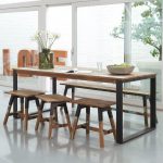 Стол обеденный D-Bodhi Look из масиива тика на металлических ножках