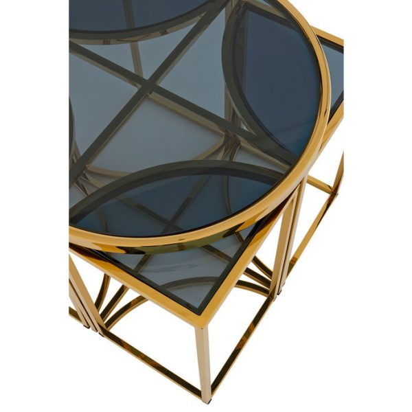 Журнальный Столик  Side Table Padova 5 в 1 на металлическом основании золотого цвета — изображение 4