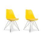 НАБОР ИЗ 2-Х СТУЛЬЕВ НА МЕТАЛЛИЧЕСКОМ ОСНОВАНИИ желтый