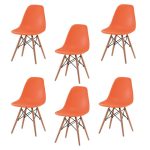 Набор из 6-х стульев Eames Оранжевый