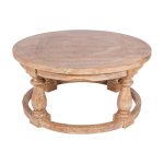 Журнальный стол КРУГЛЫЙ КОЛОНИАЛЬНЫЙ из массива палисандры 