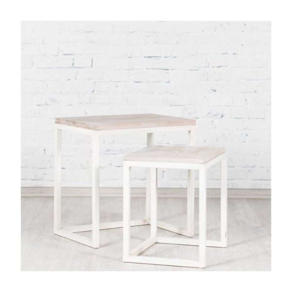 Журнальный столик (2 шт) Industrial с деревянной столешницей — изображение 5