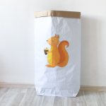 Эко-мешок для игрушек из крафт бумаги Белочка