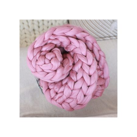 ПЛЕД КРУПНОЙ ВЯЗКИ, ПЫЛЬНАЯ РОЗА (БОЛЬШОЙ)