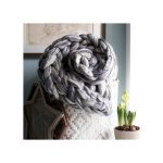 ПЛЕД КРУПНОЙ ВЯЗКИ МРАМОРНЫЙ