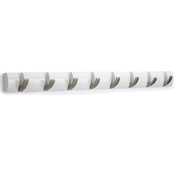 Вешалка настенная горизонтальная Umbra flip 8 крючков белая — изображение 3