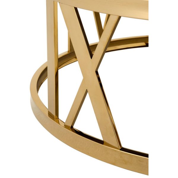 Журнальный столик  Baccarat на металлическом основании золотого цвета  — изображение 2