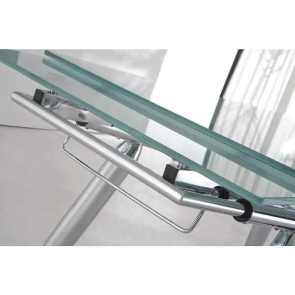 Раздвижной обеденный стол со столешницей из матового стекла  — изображение 3